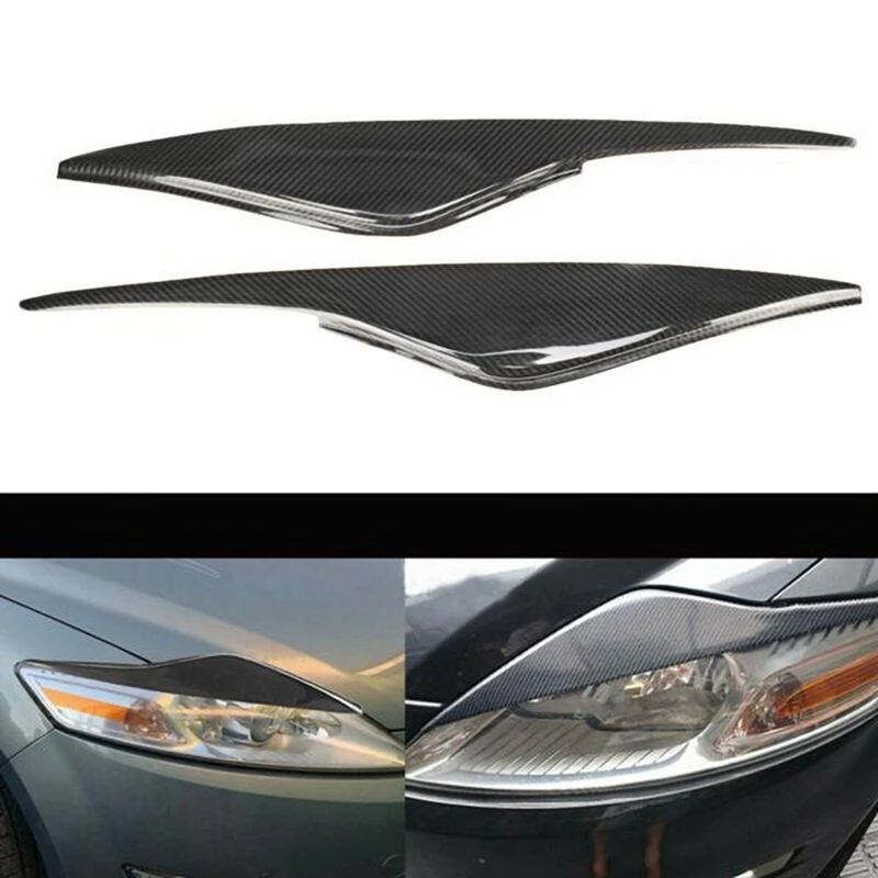 

1 Pair Headlight Eyelids Stickers Trim Headlight Eyebrows Cover for Ford Mondeo MK4 07-10