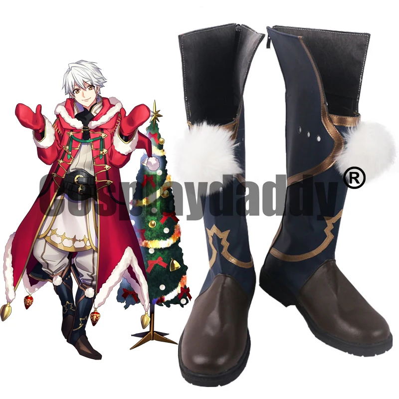 

Fire Emblem Heroes FEH Rarity Robin Reflet Festive Tactician Winter's Envoy Christmas Ver. Game Cosplay Shoes Tall Boots S008