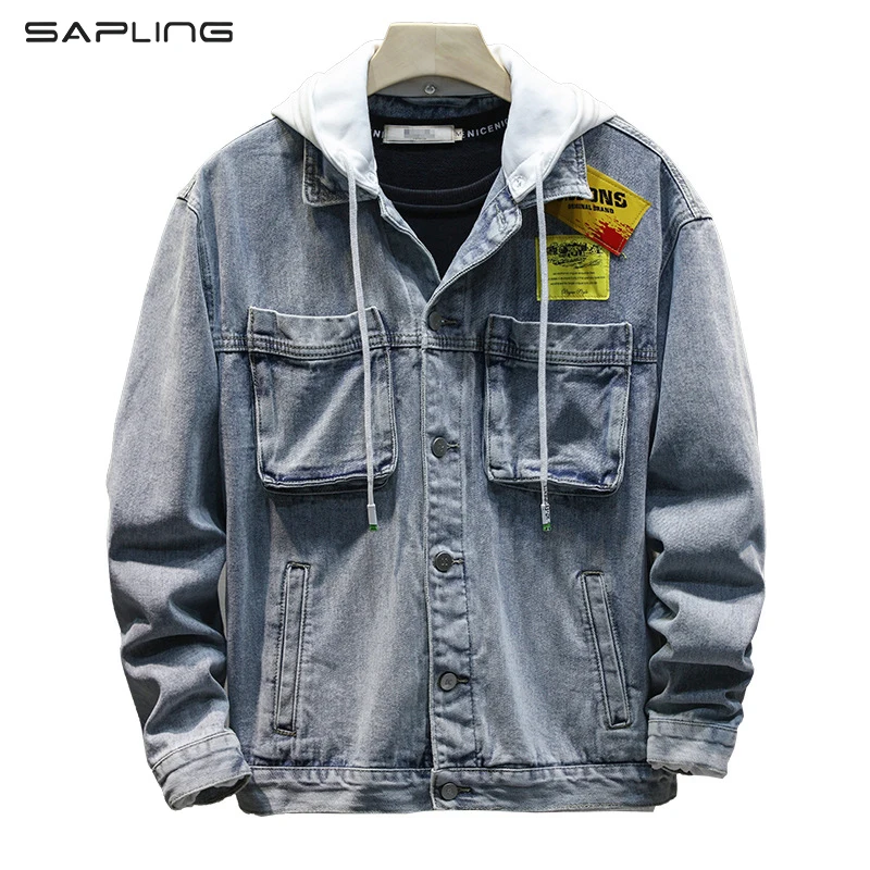 

Denim Jacket Coat Male Korean Version Fashion Casual New Model Tide Harajuku Streetwear Loose Tooling Leisure Men Blazer Jackets