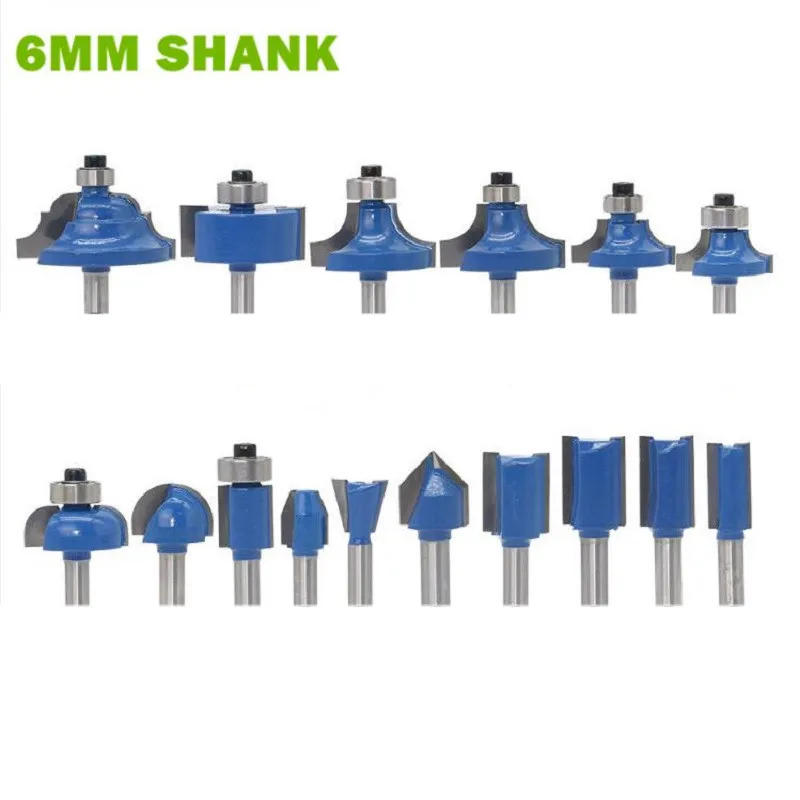 Фреза по дереву с хвостовиком 6 мм прямая Т образная Концевая фреза очищающая