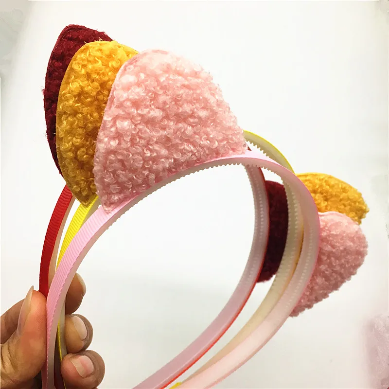 Милый пушистый обруч для волос с кроличьими ушками красивые головные уборы