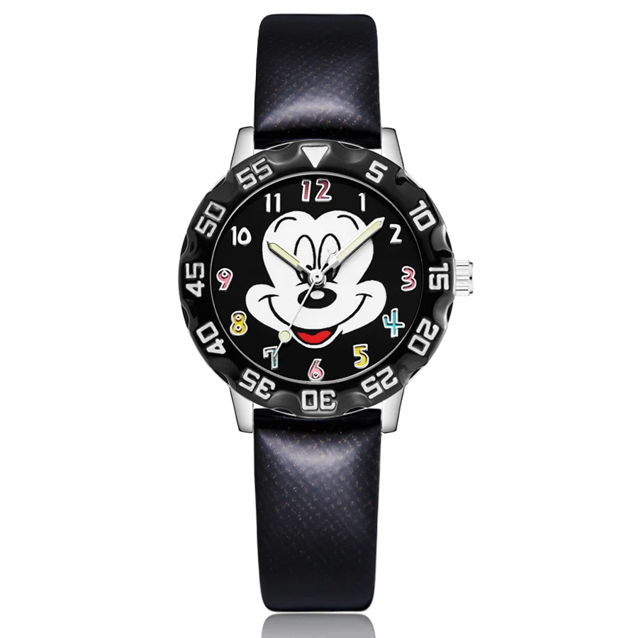 

Children's Cute Cartoon Style Student Boy Girl Leather Strap Quartz Wrist Watches JM01
