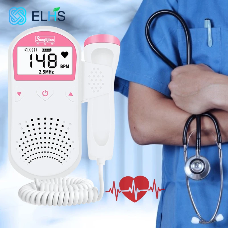 

Doppler Fetal Portable Sonar Doppler For Pregnant Doppler Detector Home Monitor Fetal Baby Monitor 2.5MHz No Radiation