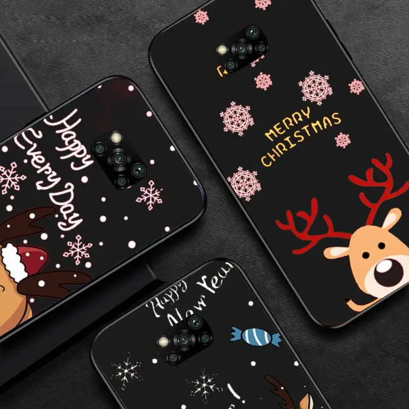 

Cute Christmas Elk Phone Case For Xiaomi redmi note mi 7 8 9 10 a s t pro max 4G 5g mobile bags