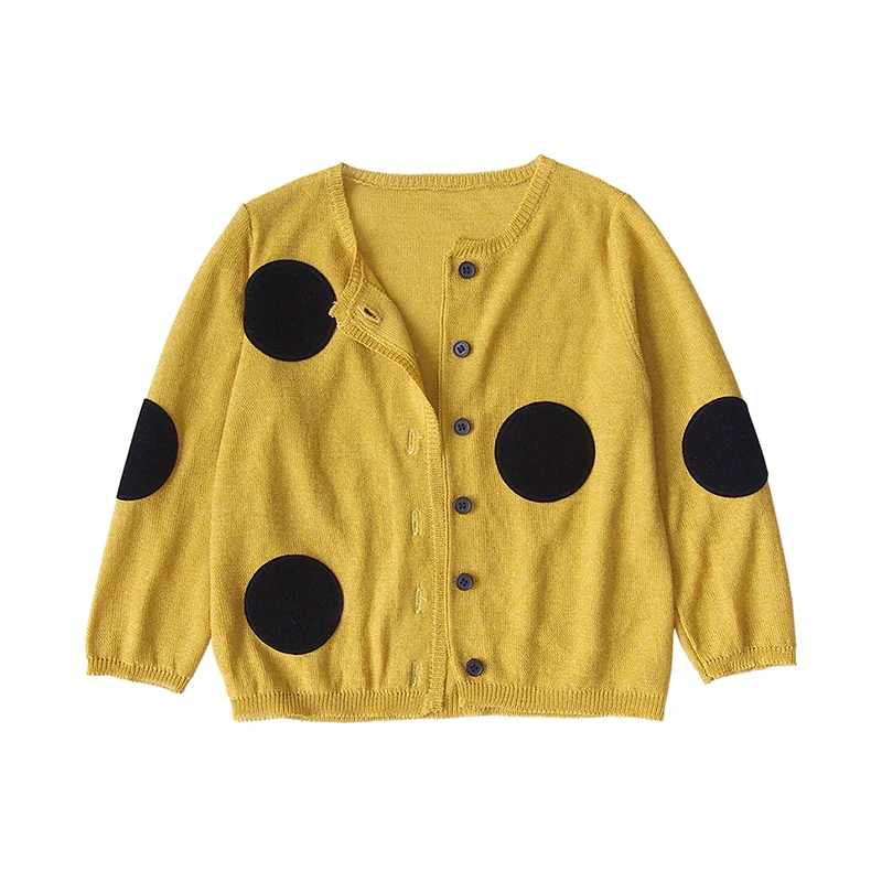 

imakokoni original design Japanese yellow polka dot knitted cardigan cute strap spring and summer girl 0206