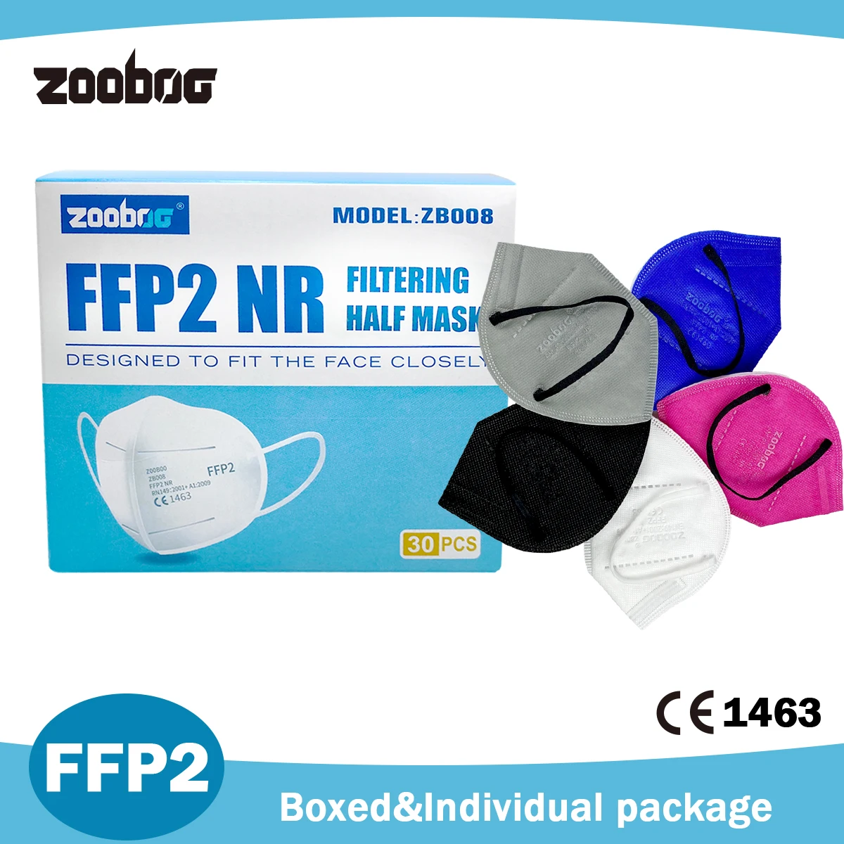 Многоцветная 5-слойная маска для взрослых ZOOBOO KN95 Fpp2 Mascarilla с - Цена: 863.06
