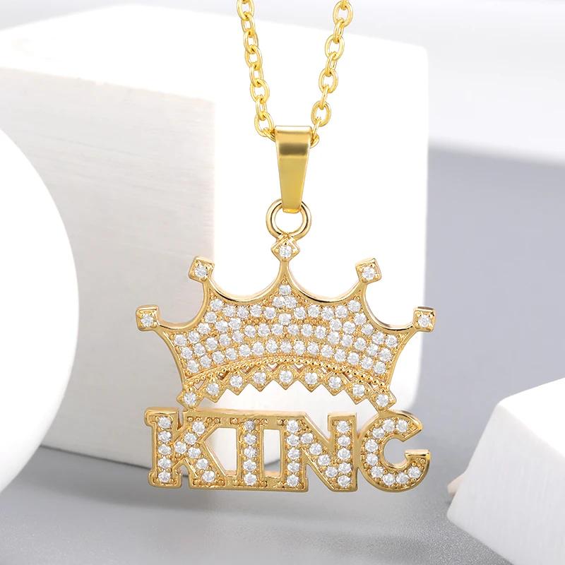 

2021 Punk KING Man Necklace Gothic Choker Neck Hip-hop Crown Jewelry For Women 2021 Rap Boy Stainless Steel Chains Necklaces