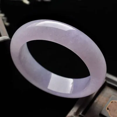 

Zheru Jewelry Natural Burmese Jadeite Light Purple 54-64mm Two-tone Bracelet Elegant Princess Jewelry For Mom For Girlfriend