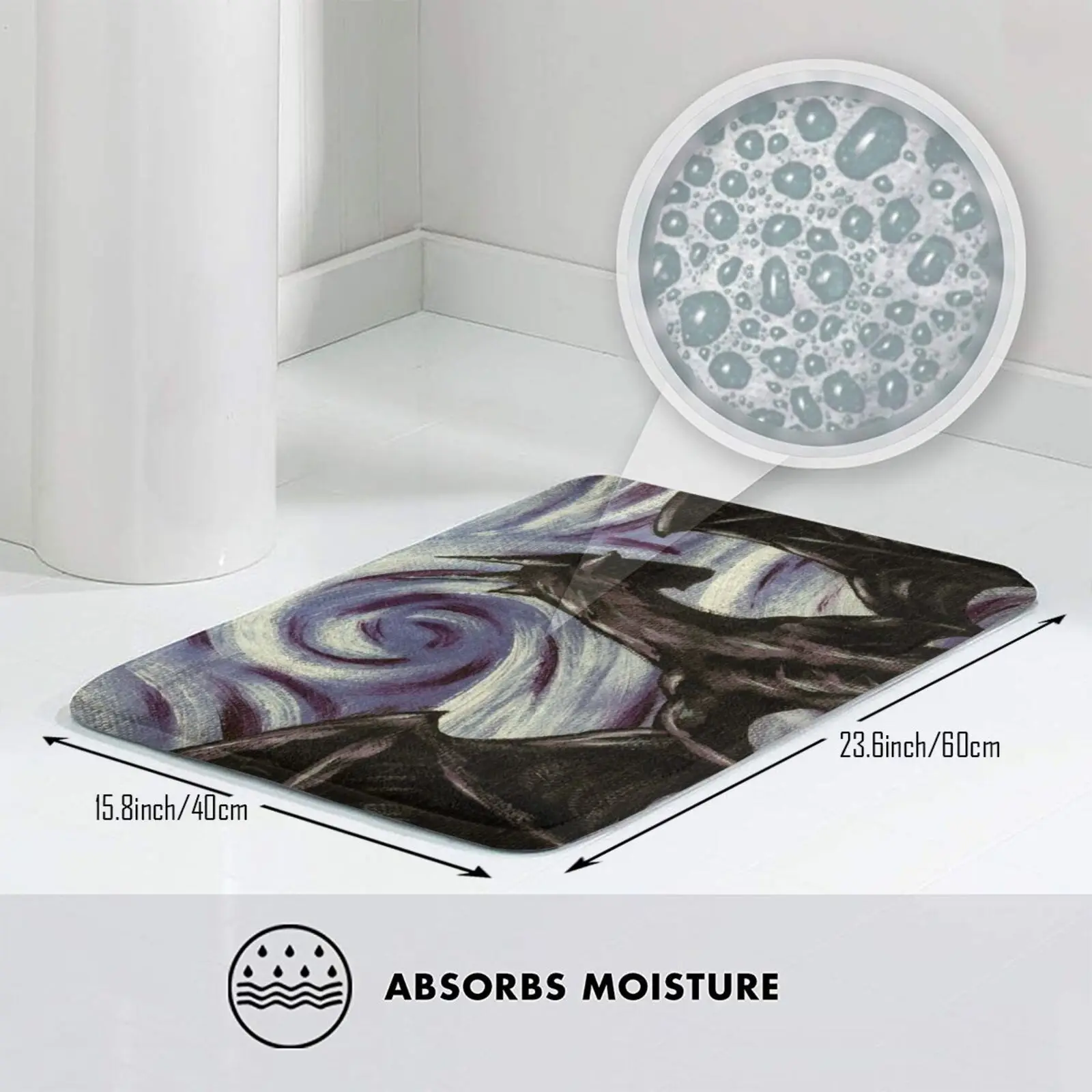 Темный коврик с драконом ковер Противоскользящий для входной двери в спальню