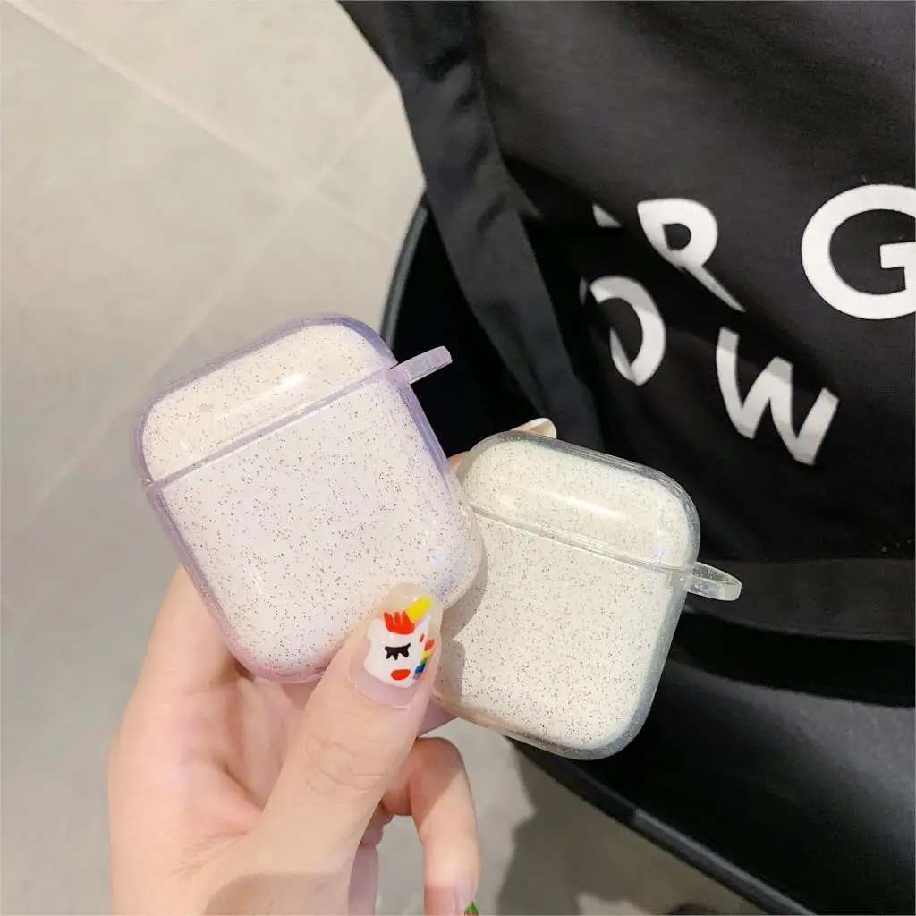 Сверкающая блестка звезда чехол для Airpods 1 2 беспроводные Bluetooth наушники