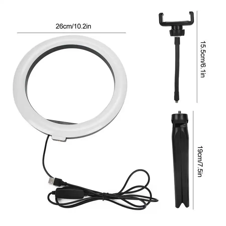 Светодиодный светильник для прямой трансляции кольцевой селфи с регулируемой