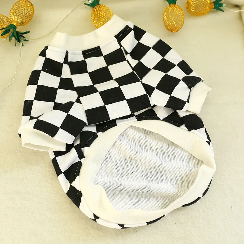 Питомец толстая собака красивый черный и белый сшитый цвет Собачья Рубашка два