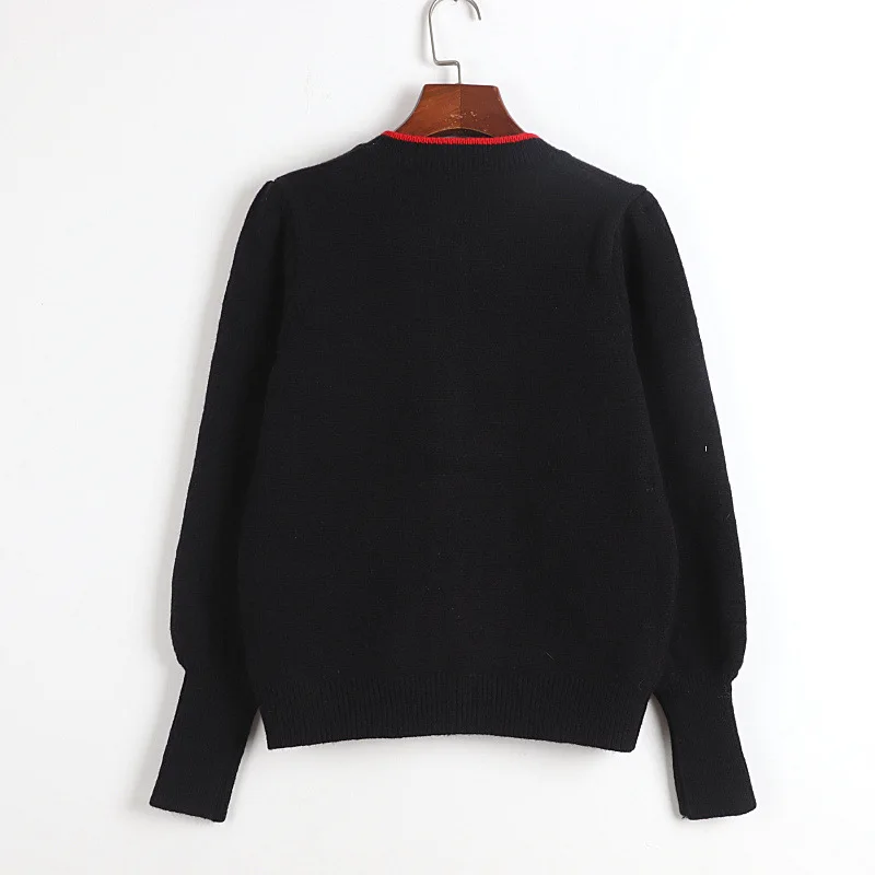 

Sweater Cardigan Women Harajuku Embroidery Flowers O-Neck Casual Long Sleeve Single Breasted Vintage Knitted Outwear Tops Femme