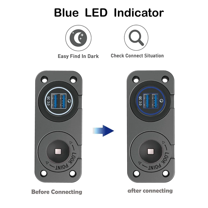 Qc 3 0 Usb Мощность со штыревой частью соединения 12V / 24V быстрая зарядка автомобиль