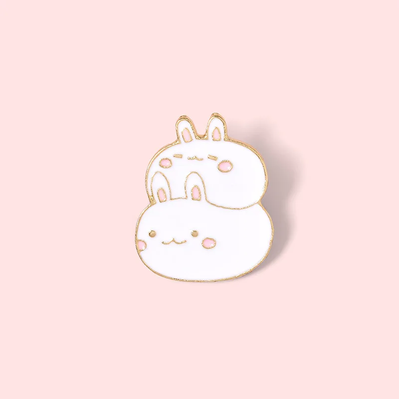 

Cute White Rabbit Brooch Bag Clothes Backpack Lapel Enamel Pin Badges Cartoon Jewelry Gift For Friend Men Women Accessories