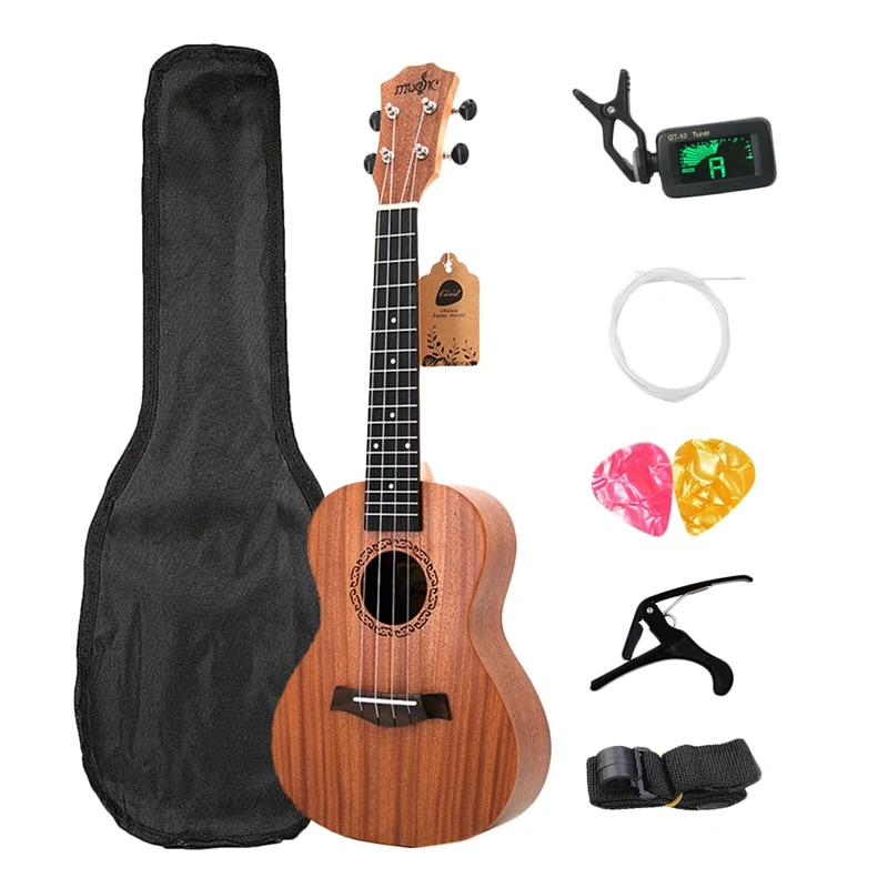 

ABGZ-Concert Ukulele Kits 23 Inch Rosewood 4 Strings Hawaiian Mini Guitar With Bag Tuner Capo Strap Stings Picks Musical Instrum