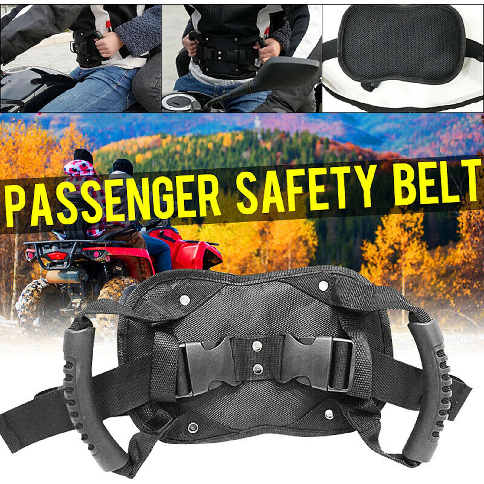 

Motorcycle Scooters Safety Belt, Motorcycle Passenger Safety Belt, Adjustable Strap Grab Handle for Children Elderly Passenger