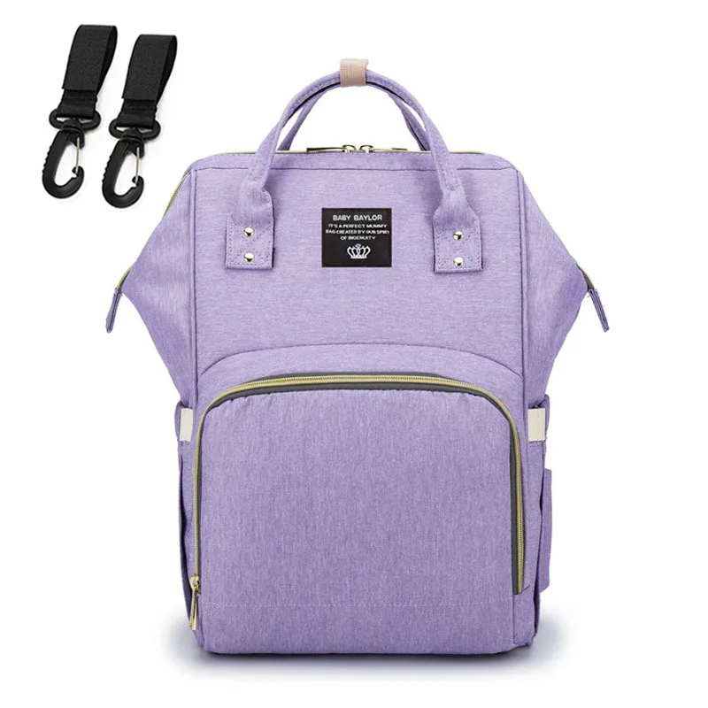 M01-lavender Модная сумка для подгузников для мам, Большая вместительная сумка для подгузников, дорожный рюкзак для кормления, сумка для ухода за ребенком, женская модная дорожная сумка - Цвет: M01-lavender