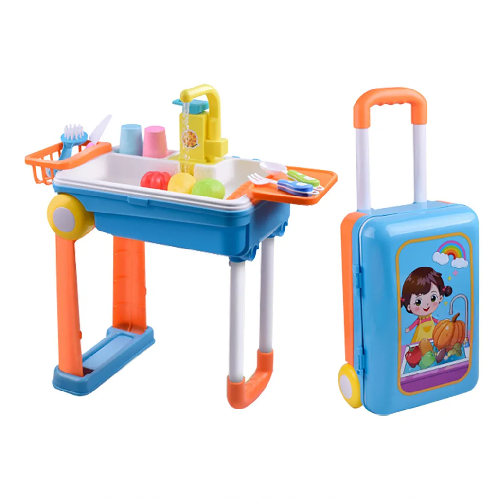 Детские игрушки для кухни катающийся чемодан имитация готовки/доктора/макияжа