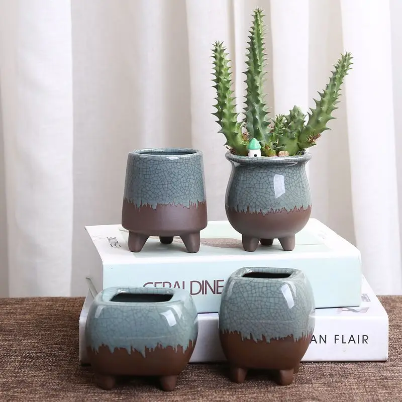 

Succulent Flower Pot Ceramic Decoration Mini Flower Vases Vegetation Flower Pot Desktop Succulent Pot Office Decor