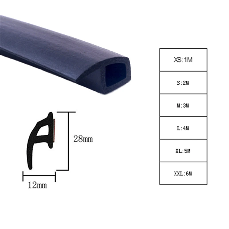 

4 Meters P Type Car Door Seal Strip EPDM Noise Insulation Anti-Dust Soundproofing Car Rubber Seal