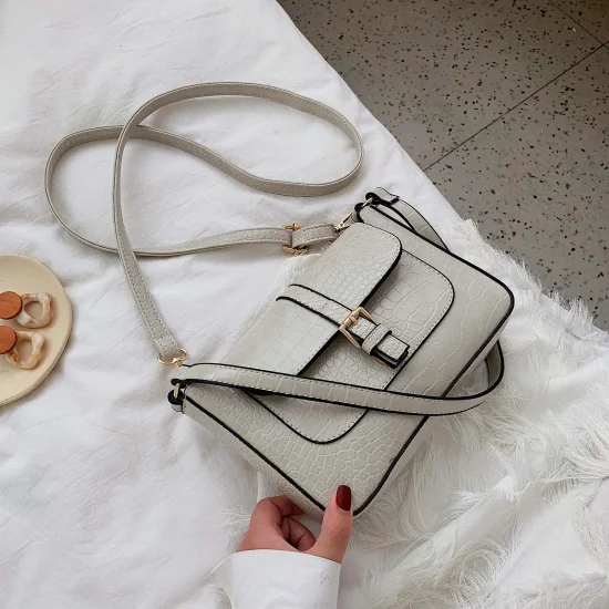 Beige Дизайнерские женские сумки через плечо из искусственной кожи с ремнем, сумка через плечо, женские сумки с каменным узором, дорожные сумки и сумочки - Цвет: Beige