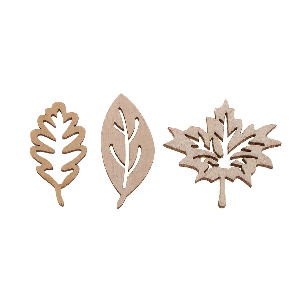 

Pack of 50 Hollow Wooden Leaves Shapes Ornament for DIY Creative Hand-working Activities