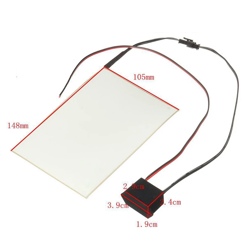 105 мм x 148 EL Панель электролюминесцентный лист неоновые + привода 12V прозрачный