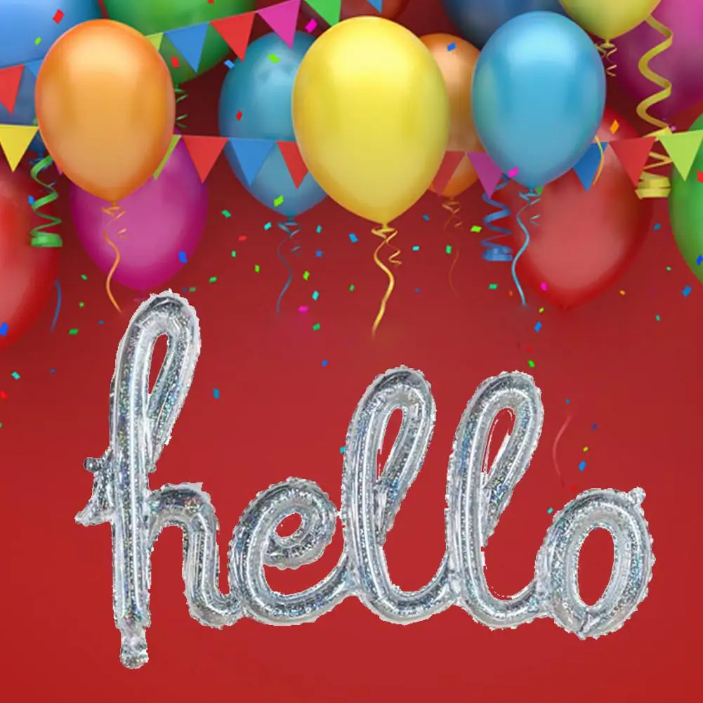 Сиамские буквы розовый инфракрасный серебристый воздушный шар Helloparty