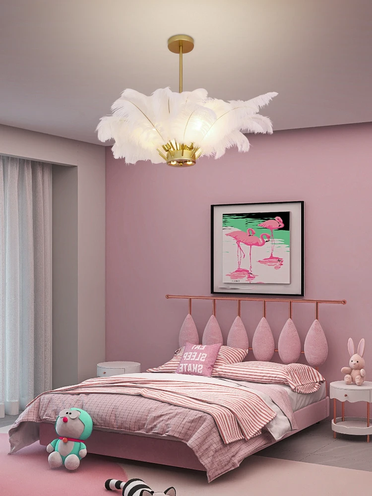 Светодиодный подвесной светильник с перьями романтичная люстра Dreamlike Feather Droplight