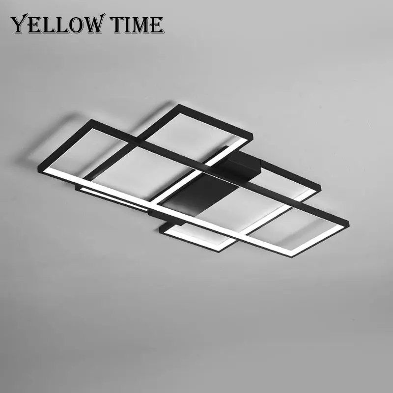 Plafonnier Led au design moderne, disponible en noir et en blanc, luminaire décoratif de plafond, idéal pour un salon, une salle à manger ou une cuisine