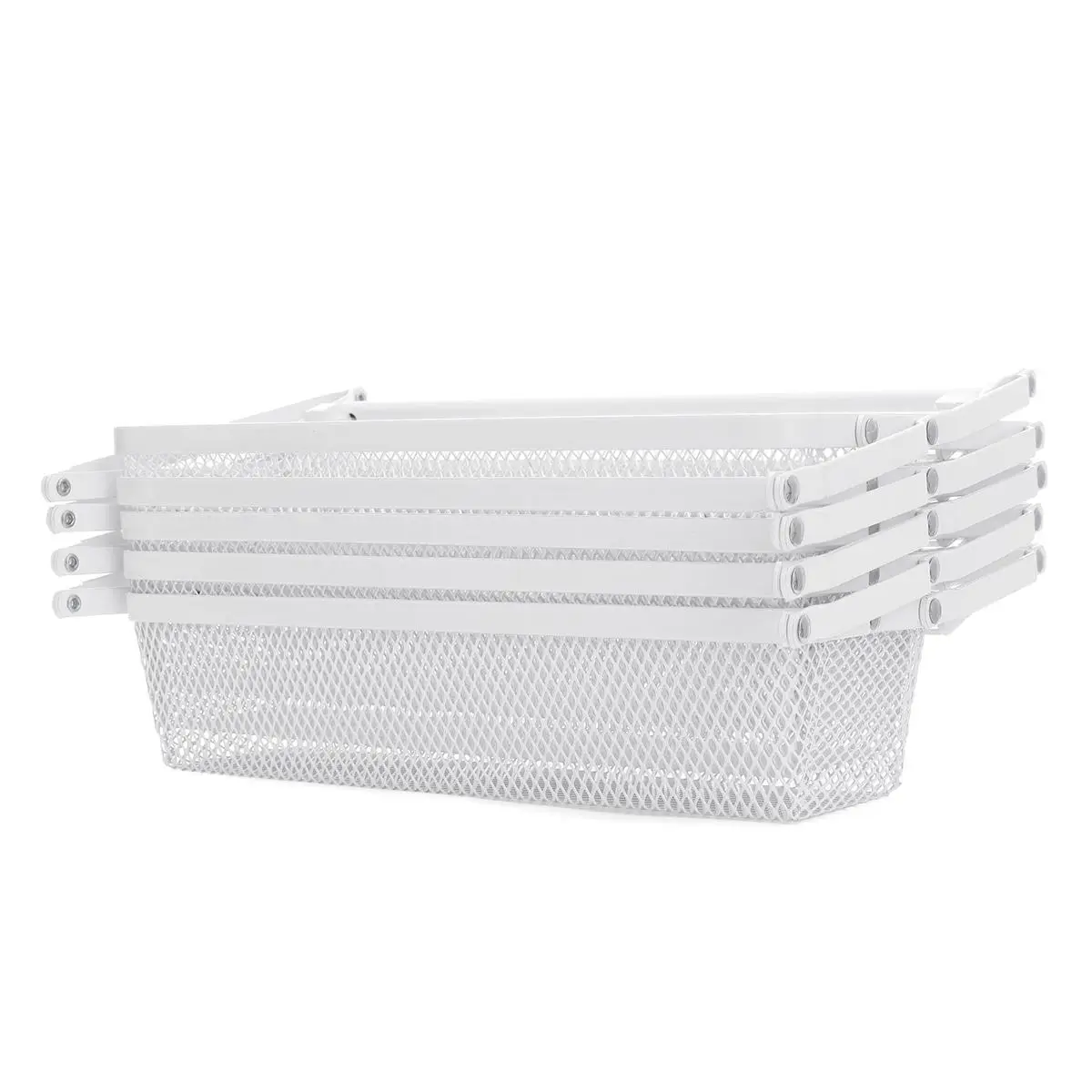 

Door Hanging Storage Rack Holder Organizer 5-Tier Mesh Over Door Cosmetics Holder Closet Shelf Kitchen Bathroom Baskets White