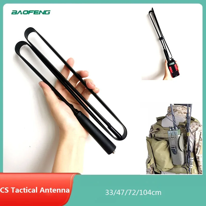 

New Foldable CS Tactical Walkie Talkie Antenna Baofeng UV-5R UV-82 SMA-Female Connector VHF UHF 144/430Mh Foldable Ham CB Radio