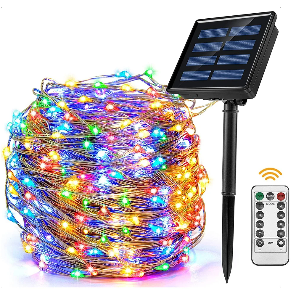 

22m Led Strip Remote Control Solar String Lights Outdoor Waterproof Christmas Holiday Fairy Lamp for Garden Decor Night Light Ro
