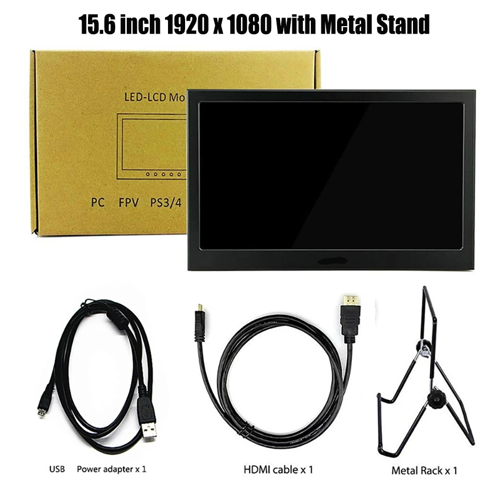 15,6 дюймовый ips игровой монитор 1920x1080 HD Тонкий портативный монитор с HDMI, аудиовыход, питание от USB, встроенный динамик для PS4/3