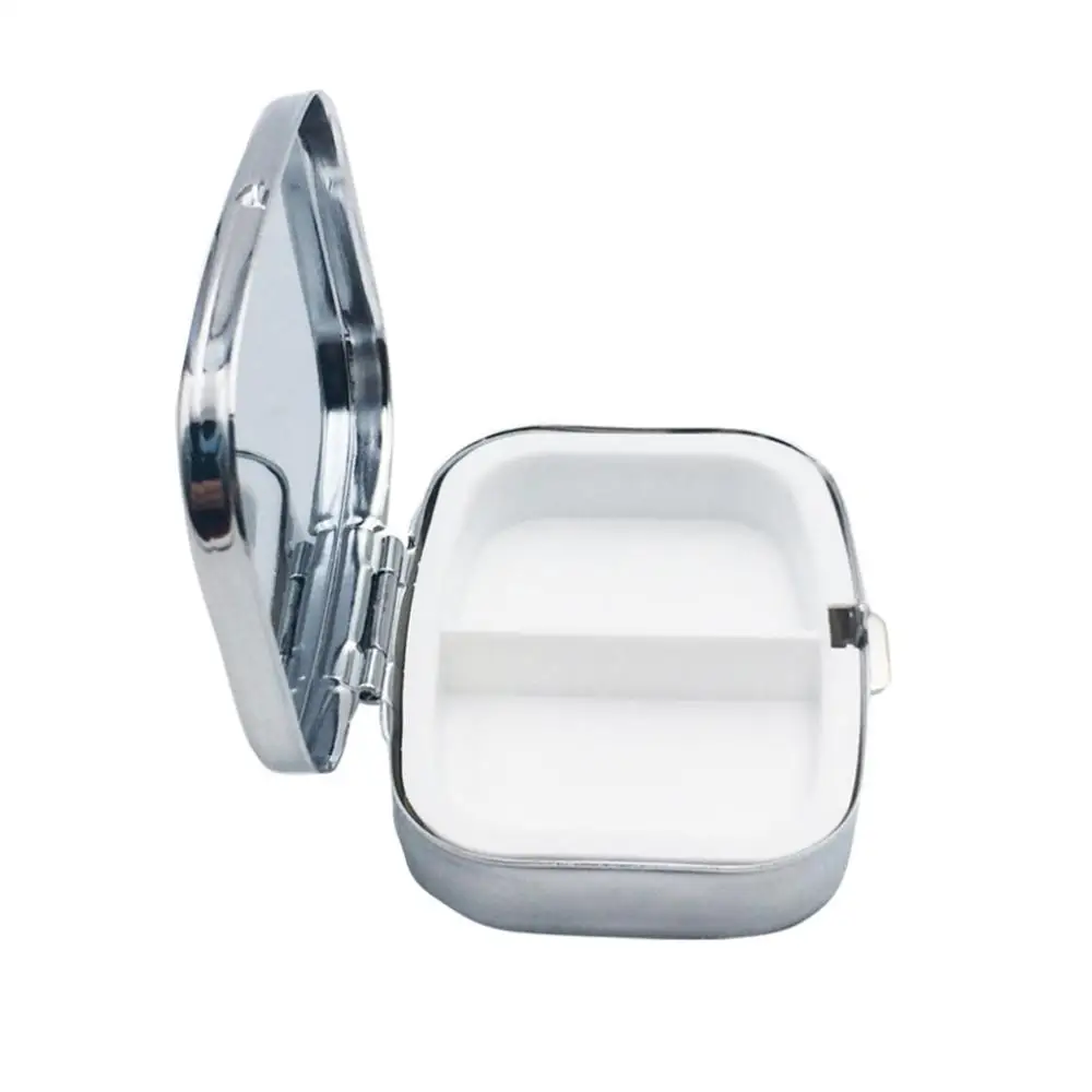 Переносная коробка для таблеток с принтом кота чехол 2 отделения контейнер