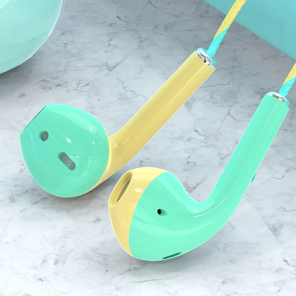 

Universal Headsets Suitable for Apple Huawei VIVO OPPO Macaron Color Wire-controlled Headset with Wheat In-ear Earphones 4 color