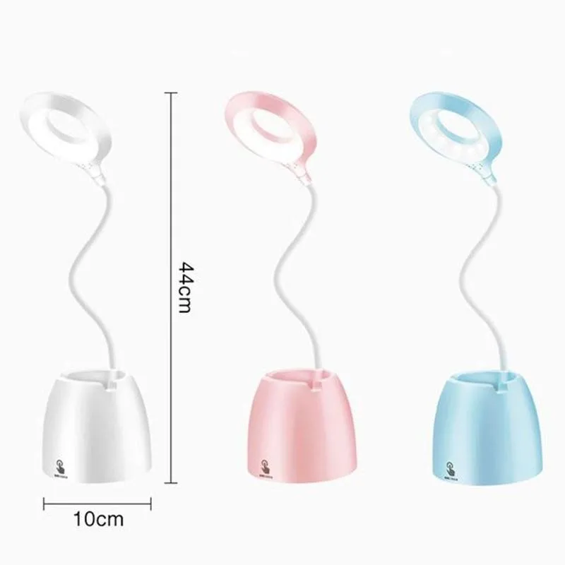 

Usb Rechargeable Base Table Lamp Creative Led Switch 3 Modes Eye Protection Dormitory Learning Desk Lamps Light Dimmer