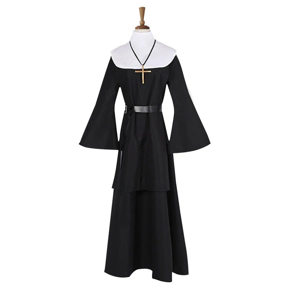 Костюм для косплея монахиня валак длинное платье костюм священника страшный