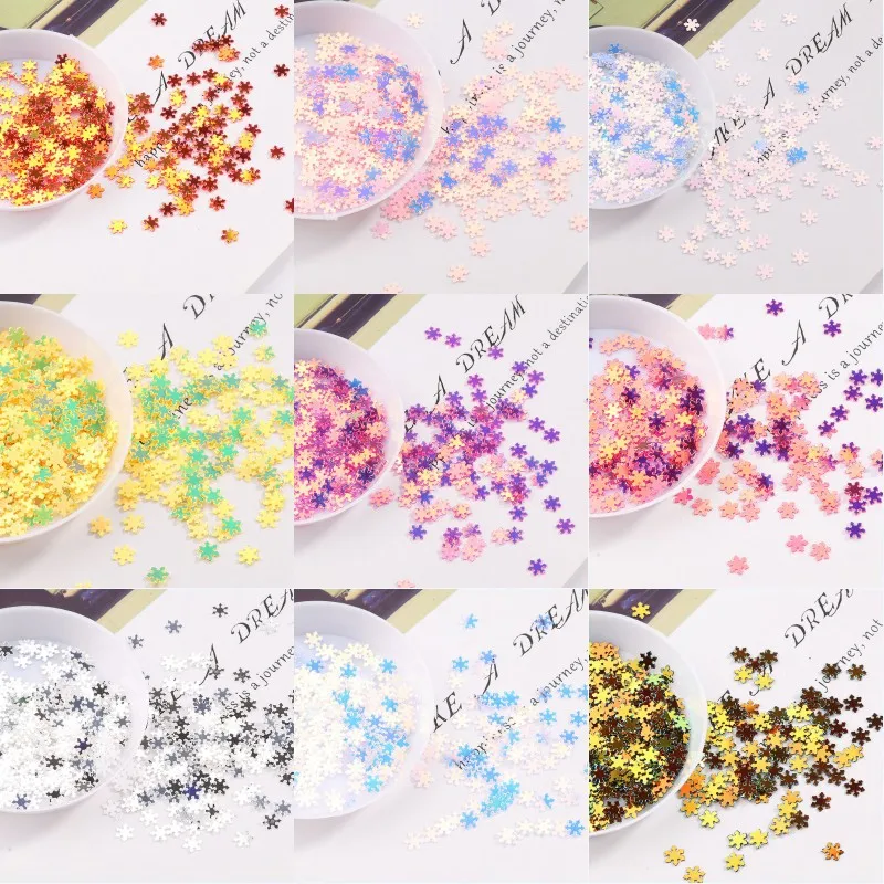 

10g 5mm Golden snow Christmas sequins For nail beauty handmade materials DIY Wedding Craft Paillette Lentejuelas Children Gift