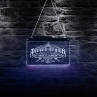 tattoo studio custom name led neon sign personalized tattoo salon shop business advertisement wall art color changing lighting