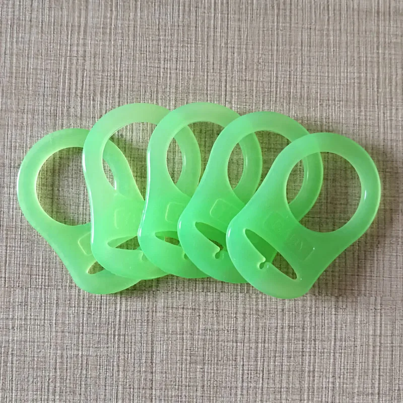 Adaptador de silicona para chupete, anillos de color verde manzana, 25 unidades-0