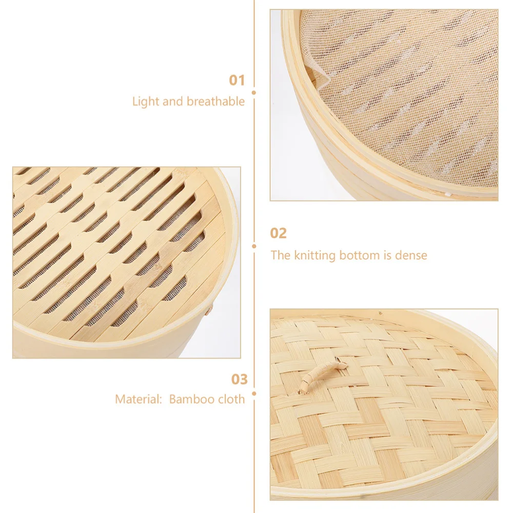 

1 Set 3pcs Bamboo Steamers Steamed Buns Steamers for Home (Assorted Color)