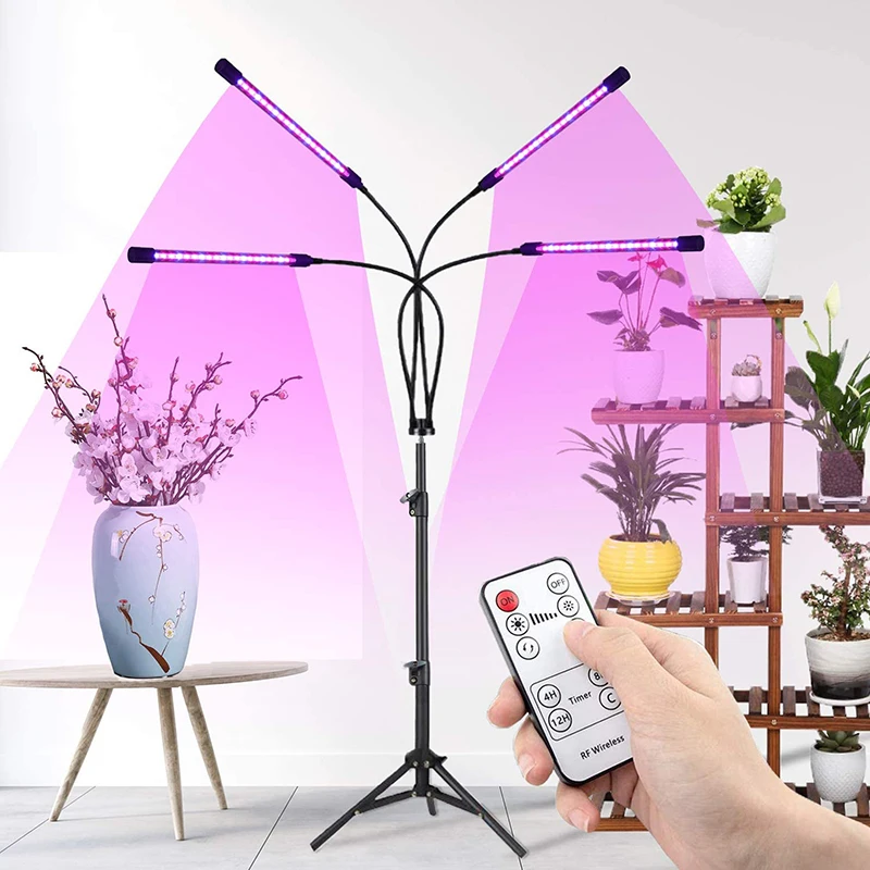 

LED Grow Light With Tripod Stand Full Spectrum Grow Light With Timer And Remote Control For Floor Plant Flowers IndoorPhyto Lamp