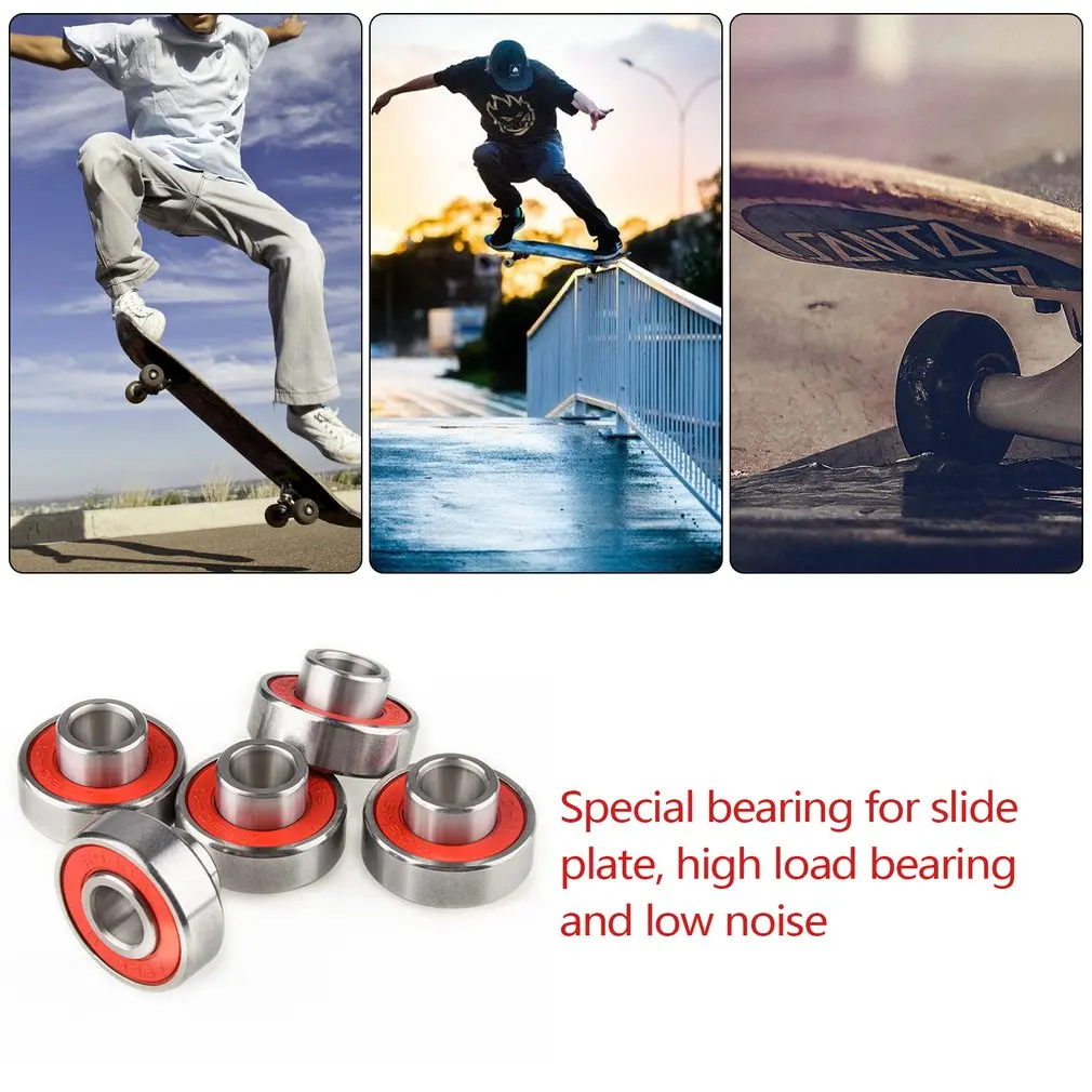 

10 Pcs 608-2RS High-speed Longboards Integrated Bearing Durable Roller Skate Bearing Roller Bearings For Scooters Longboards