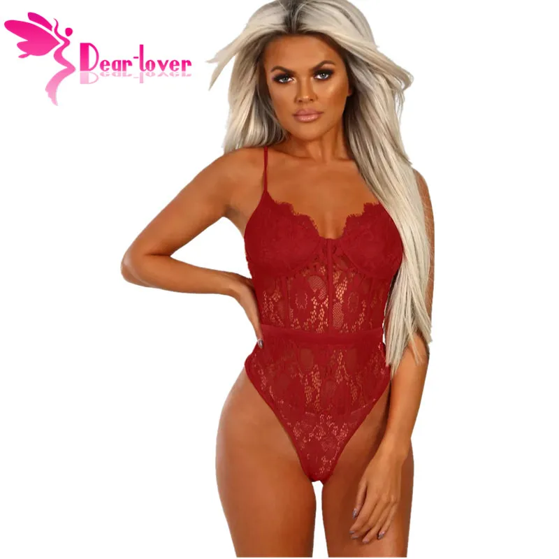 Dear Lover/лето 2019 Кружевное боди Женский облегающий сексуальный костюм комбинезон