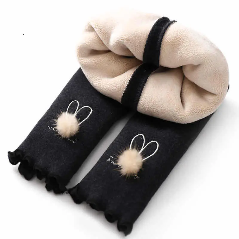 

VIDMID Girls' pure cotton pants kids children plush and thickened Leggings baby girls flower trousers P4817