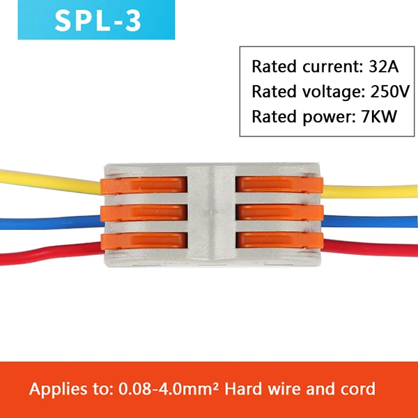 SPL-3 10-100pcs светодиодные полосы светильник компактный Универсальный разъем провода 2pin 3pin 4pin 5pin 8pin разъем, клемма блока вниз светильник разъем - Цвет: SPL-3