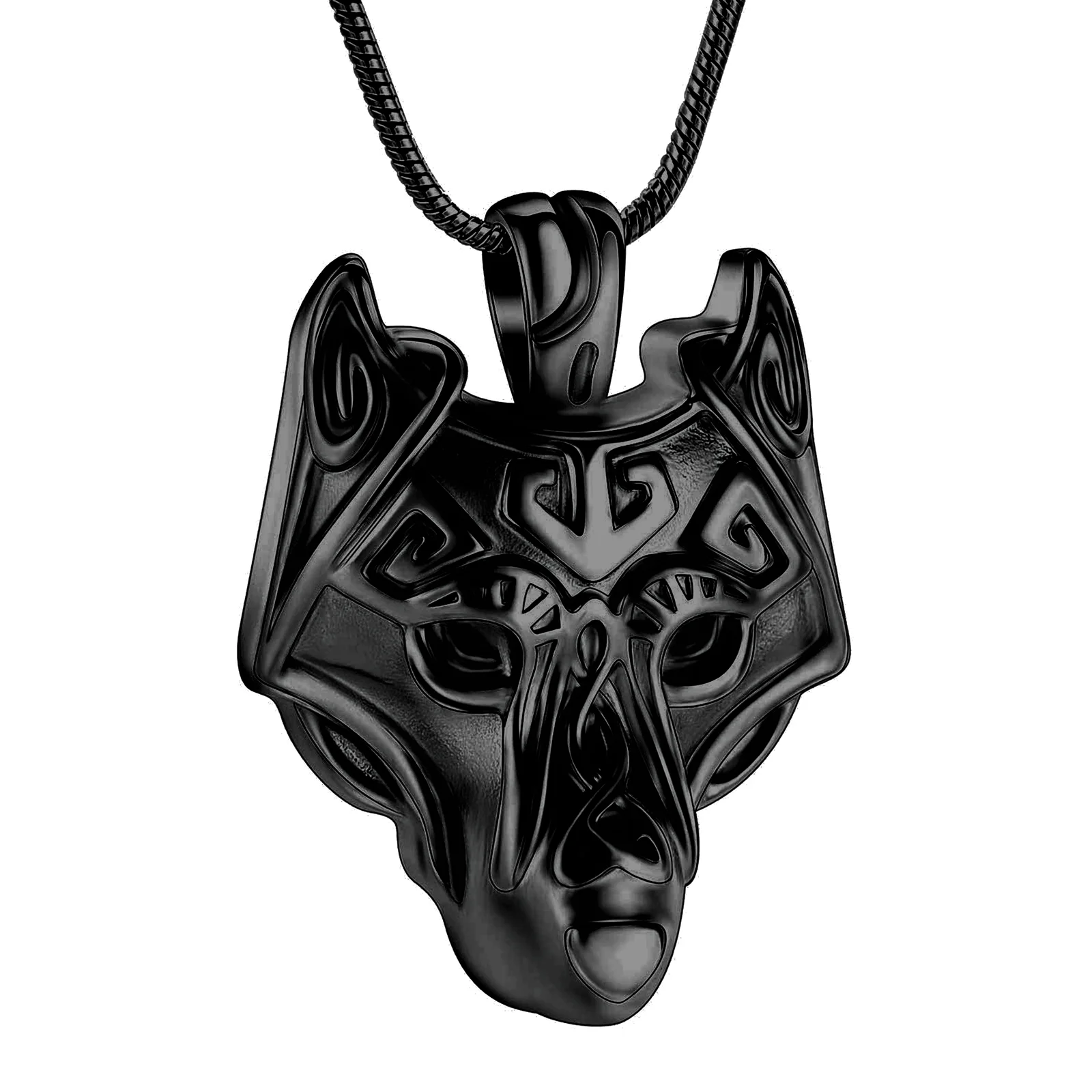 

Wolf Head Stainless Steel Cremation Necklace For Men Keepsake Jewelry Hold Ashes Of Loved Ones Pet Memorial Urn Pendant