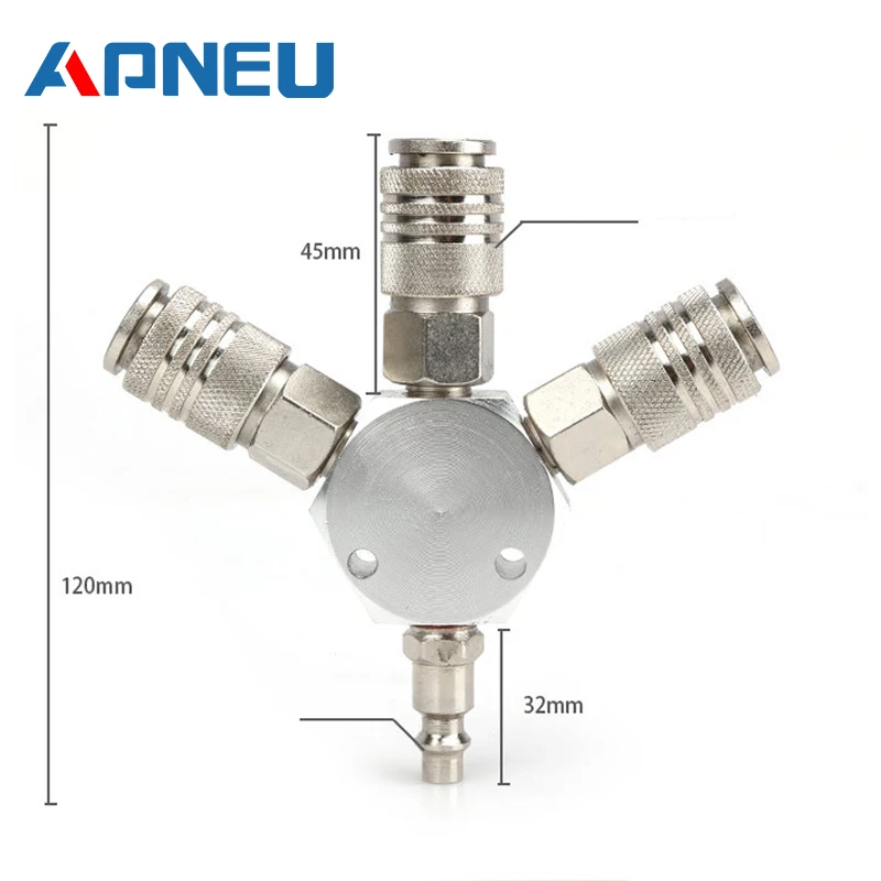 Европейский стиль EU 3 Трехходовой быстроразъемный муфта 1/4 Соединение для инструментов для компрессора воздуха Разветвляется.